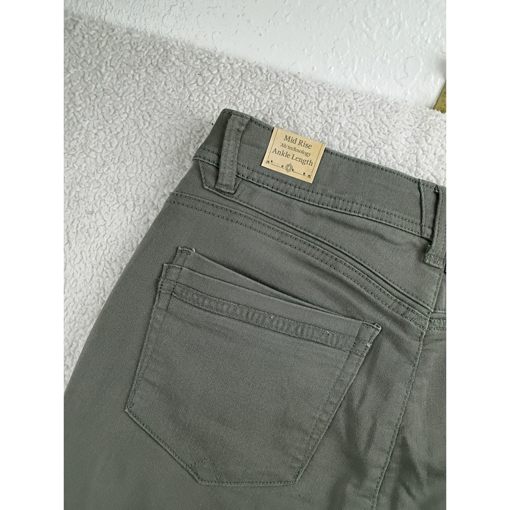 Democracy Ab Technology Ankle Pants Womens 6 Olive Green Slimming Stretch Skinny - Picture 9 of 13